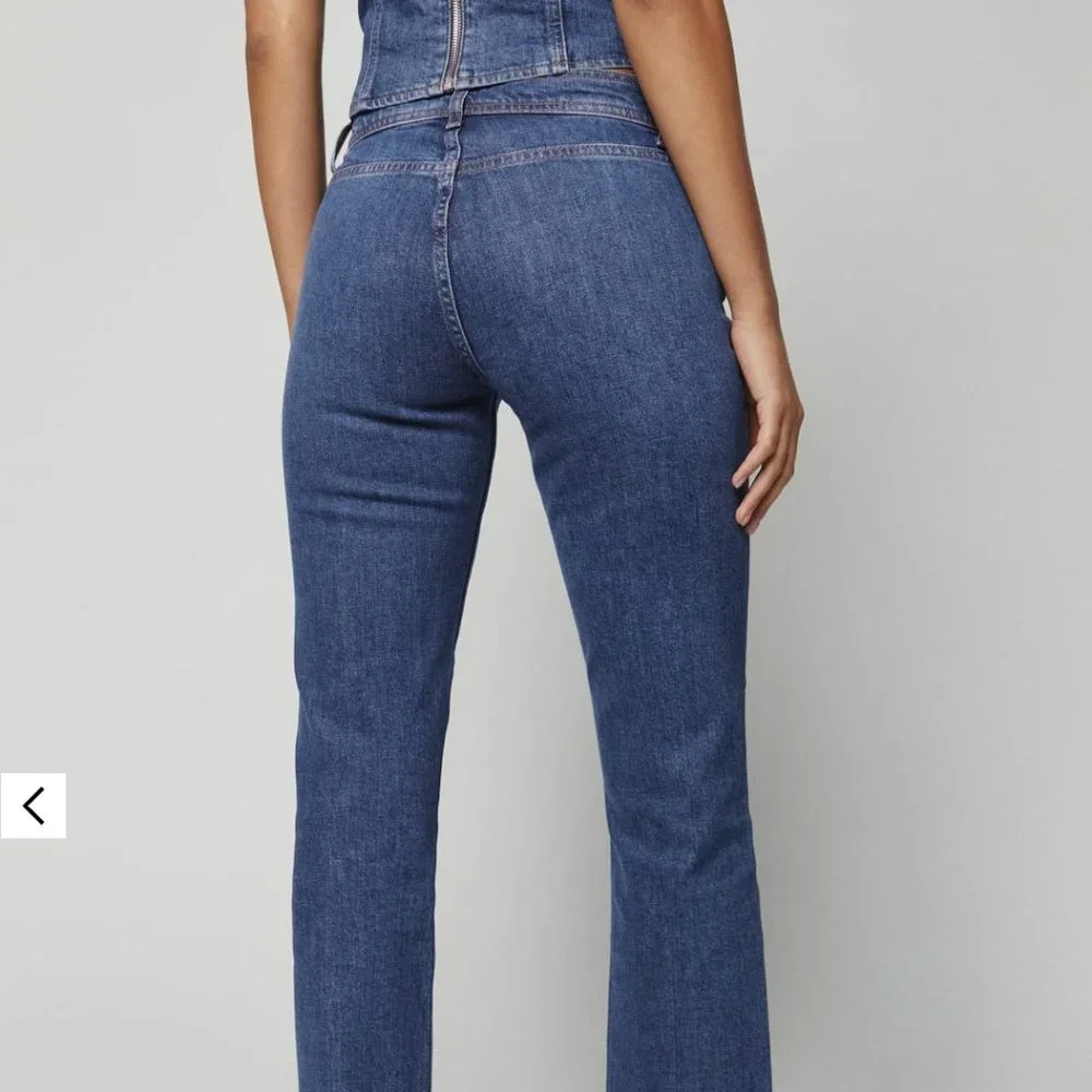 Reformation - Julianna Zip Mid Rise Straight Leg Jeans, Size 0 - Picture 3 of 5